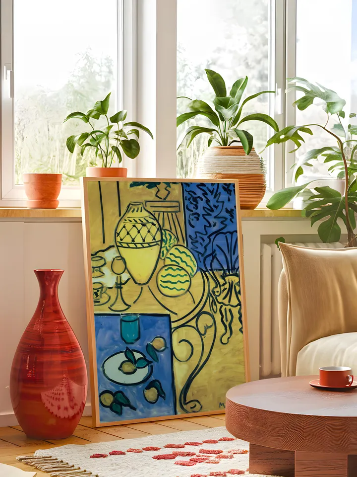 Henri Matisse Print, Yellow Interior Still Life Artwork, Modern Abstract Wall Art, Iconic Matisse Style Home Decor, Instant Download, HMS6