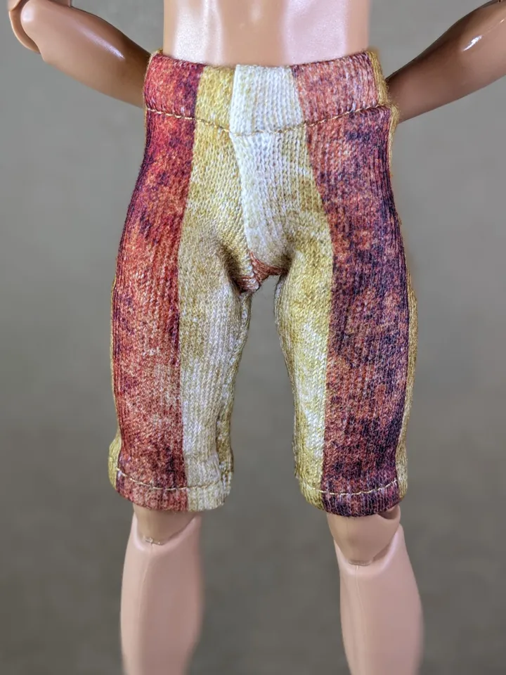 Graphic printed elastic shorts for for 12-inch fashion male dolls