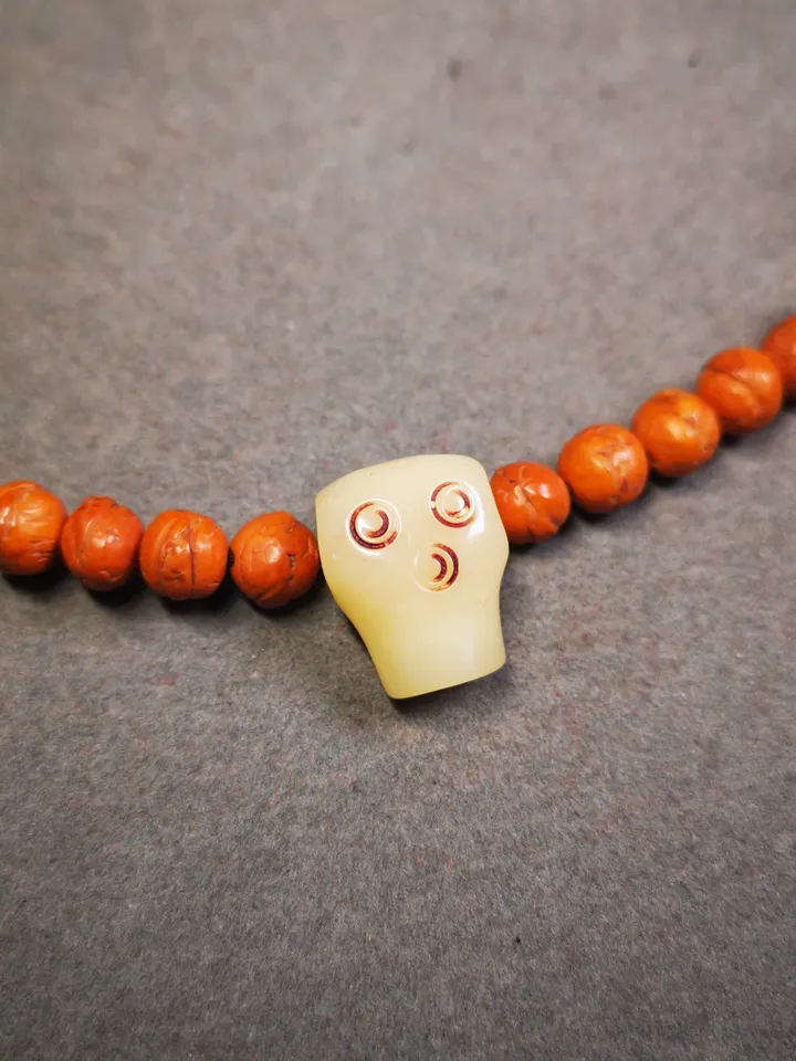 Gandhanra Tibetan Yak Bone Carved Guru Bead,T-drilled 3-Hole Prayer Bead,Mala Bead,Connector Bead for Buddhist Bead Accessories