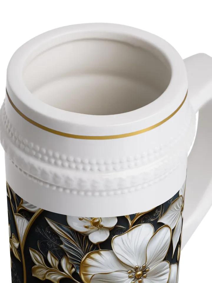 Floral Beer Stein Mug | Elegant Drinkware | Perfect Gift for Beer Lovers | Home Bar Decor | Wedding Toasting | Celebrate Any Occasion