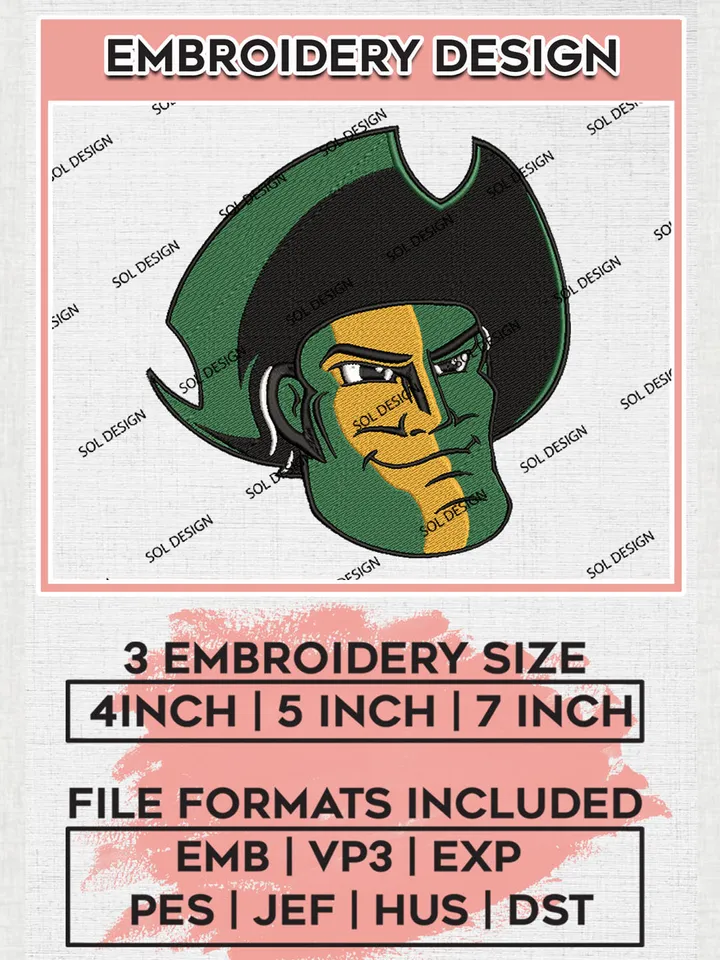 NCAA George Mason Patriots Team Head Mascot Logo Embroidery Design Files, NCAA George Mason Patriots Machine Embroidery, NCAA Teams, 3 sizes, NCAA Machine embroidery designs, Digital Download