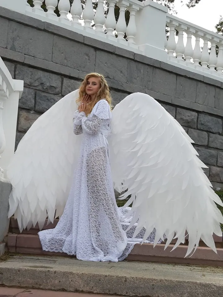 angel wings costume, cosplay wings, white angel wings, Costume Bellydance, Cosplay angel, large angel wings, wings Photo Prop