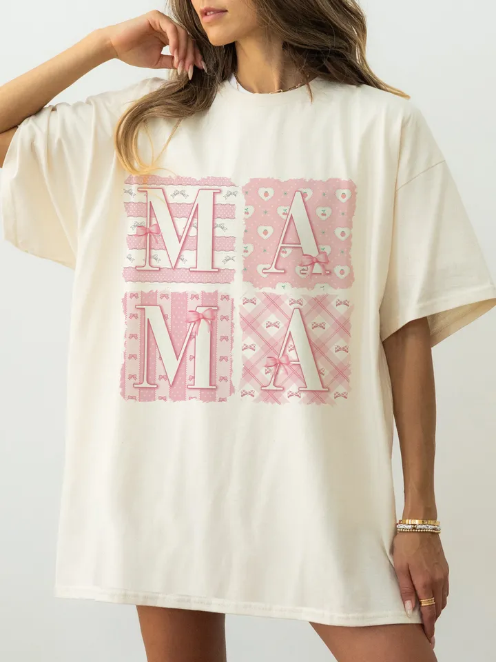 Coquette MAMA Design, Pink Plaid Mama png, Pink Mama png, Soft Girl Era png, Pink Bow, Aesthetic, Social Club png, Coquette shirt design Png