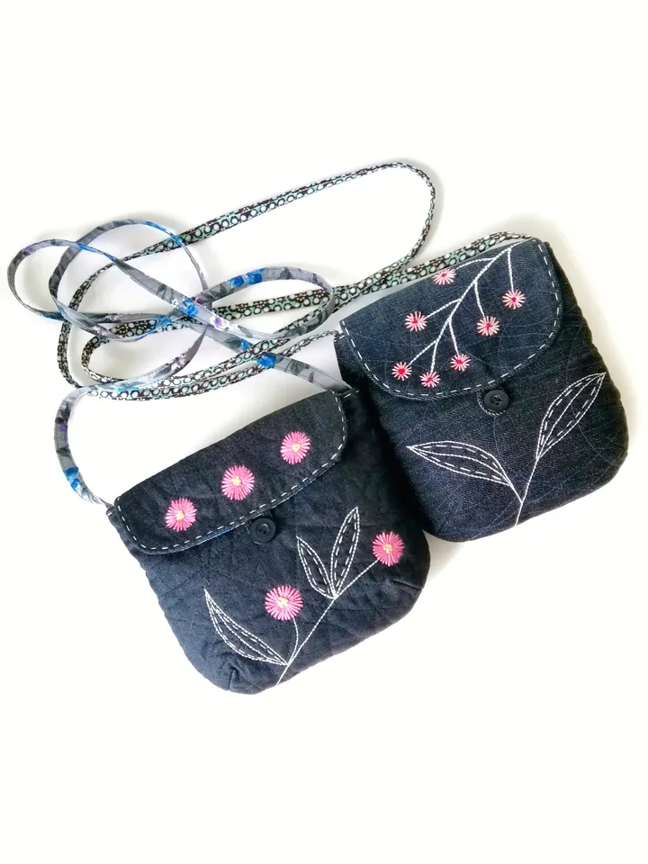 Handmade Mini Hand Embroidered Crossbody Purses for Women - Small Bags with Floral Designs - Unique Accessories for Her. FREE SHIPPING!