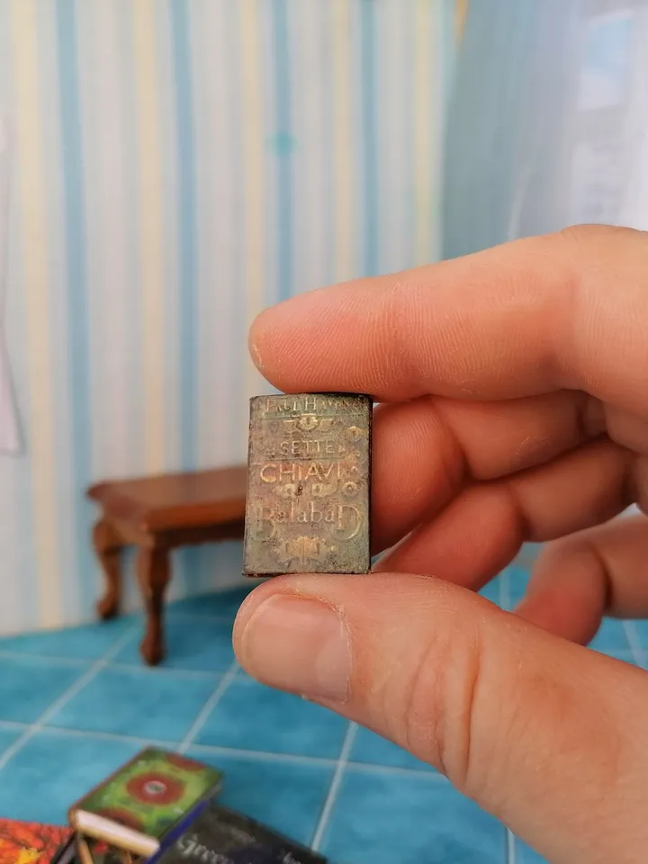 Dollhouse book set in 1:12 scale. Handmade.