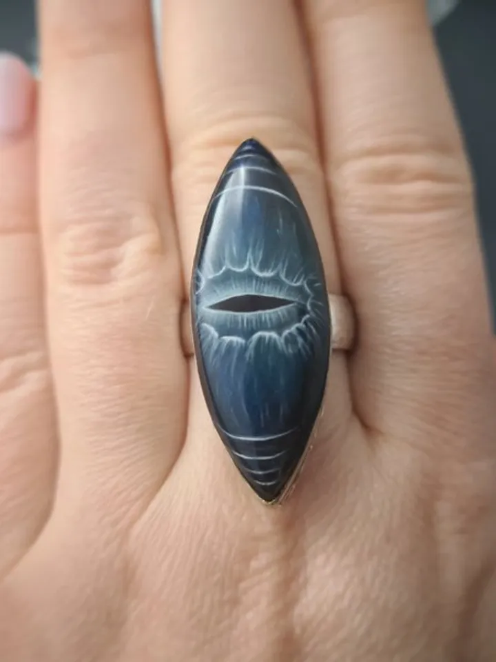Evil eye ring Labradorite ring Dragon eye ring Aaa large labradorite ring