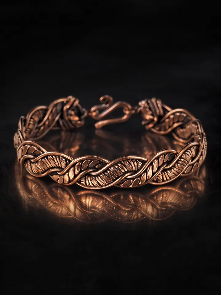 Wire wrapped copper bracelet for woman Antique style copper jewelry WireWrapArt