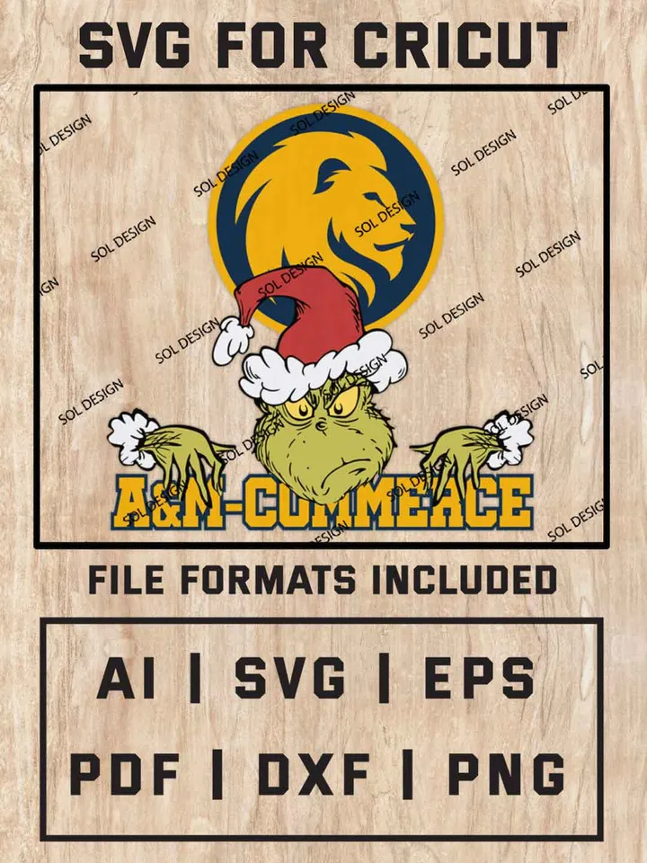 Grinch East Texas A&M Lions SVG, NCAA SVG Design, NCAA East Texas A&M Lions SVG, NCAA East Texas A&M Cricut, Christmas Svg, Grinch svg, Digital Download