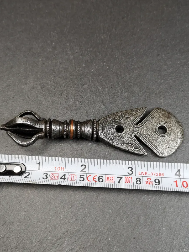 Gandhanra Handmade Tibetan Amulet,Kartika(knife of the dakinis), Trantic Buddhism Ritual Implement, Altar Tools,Made of Cold Iron,4.0"