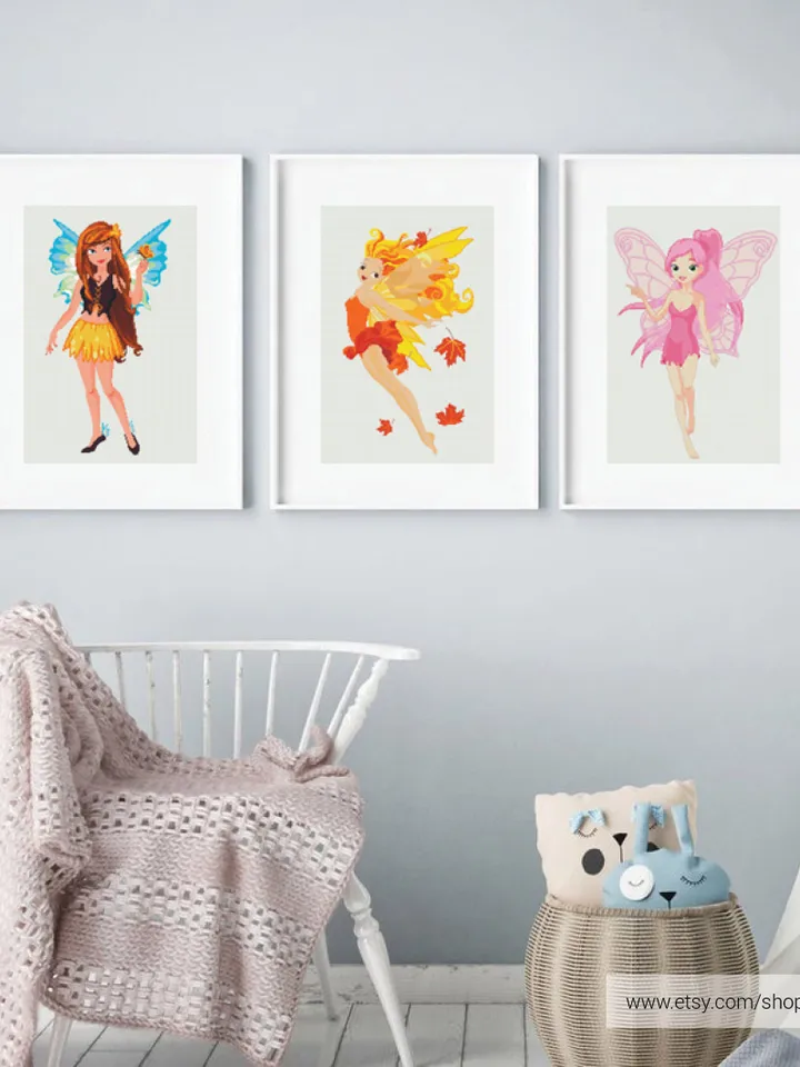 Autumn Fairy Cross stitch pattern | Embroidery Pattern | Instant Download | Embroidery Designs
