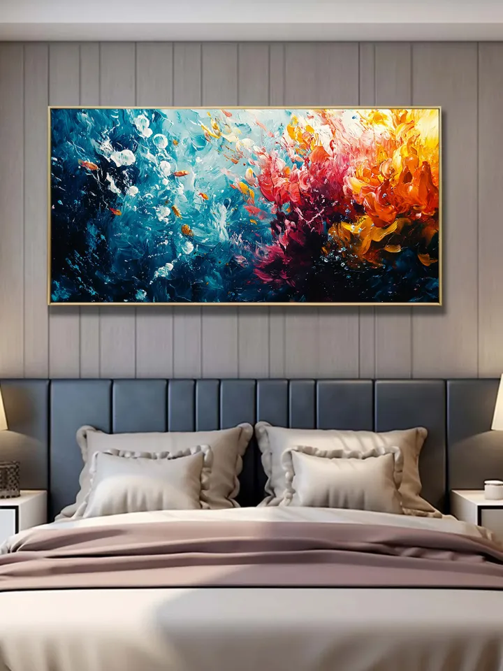 Original Flowers Painting On Canvas, Large Wall Art, Abstract Colorful Painting, Home Decor, Modern art, Custom Painting, Bedroom Wall Decor