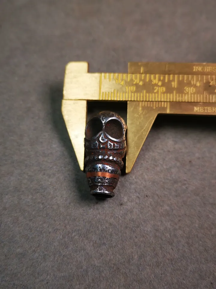 Gandhanra Cold Iron Guru Bead, T-drilled 3-Hole Mala Bead, Prayer Bead Accessories,Connector Bead for Buddhist Bead