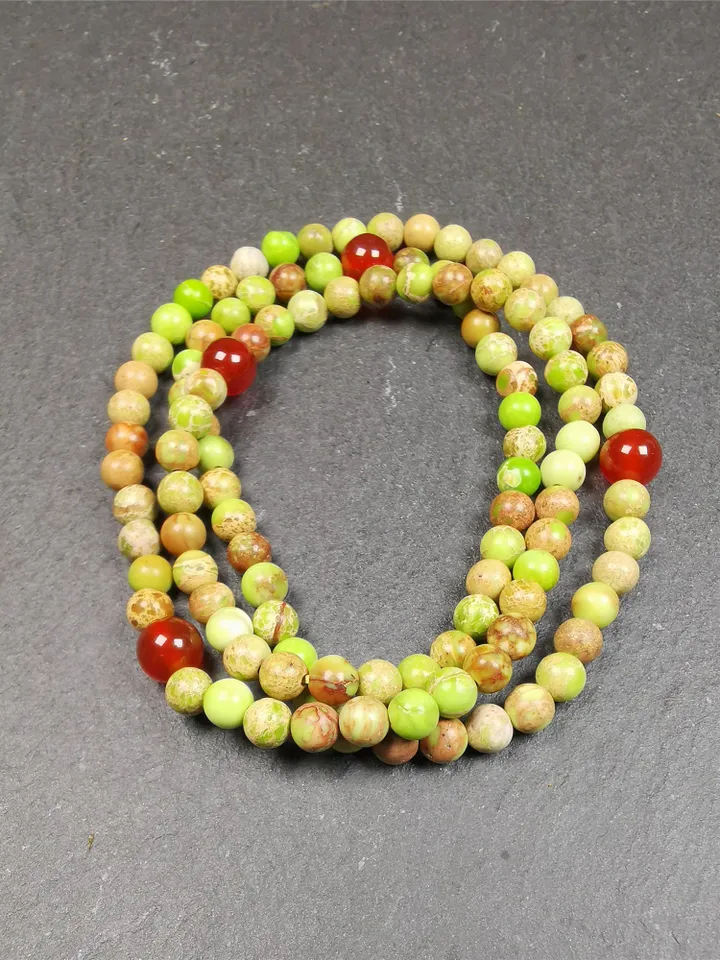 Gandhanra Unique multi-layered Bracelet for women,4mm Turquoise Beads Mala