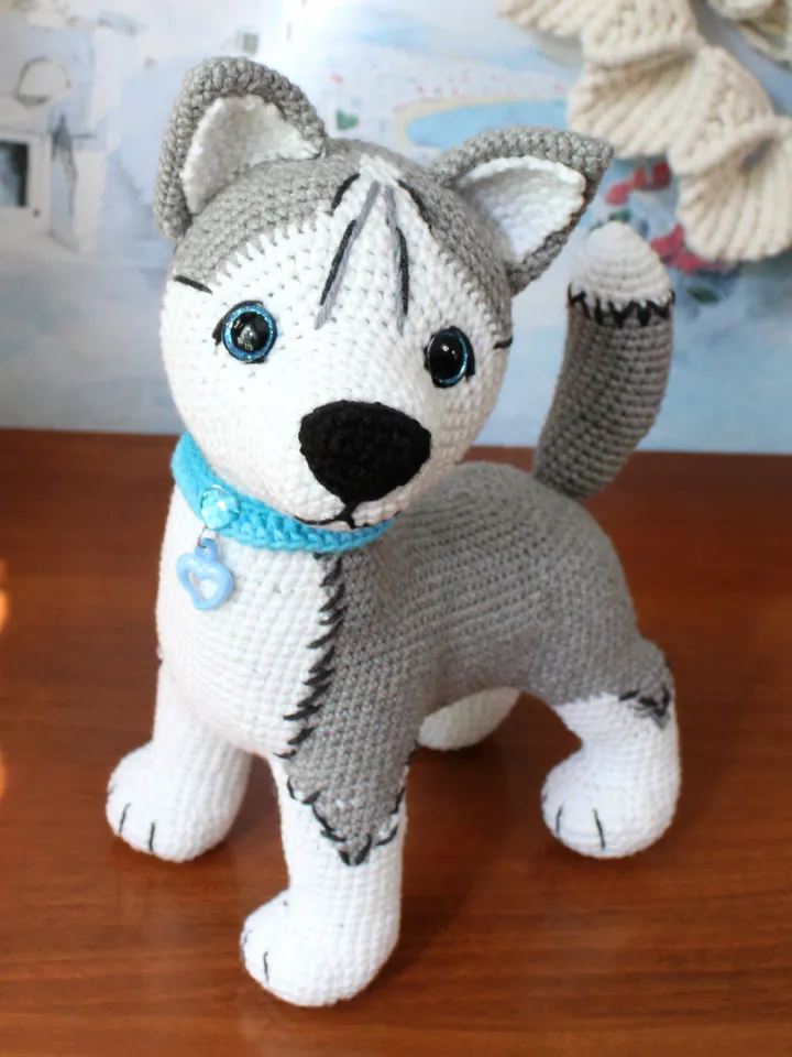 Siberian Husky Crochet Pattern In English Realistic Puppy