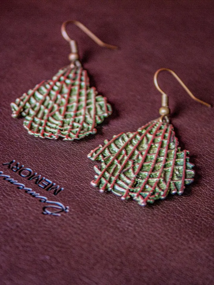 Unique handmade electroformed earrings original gift