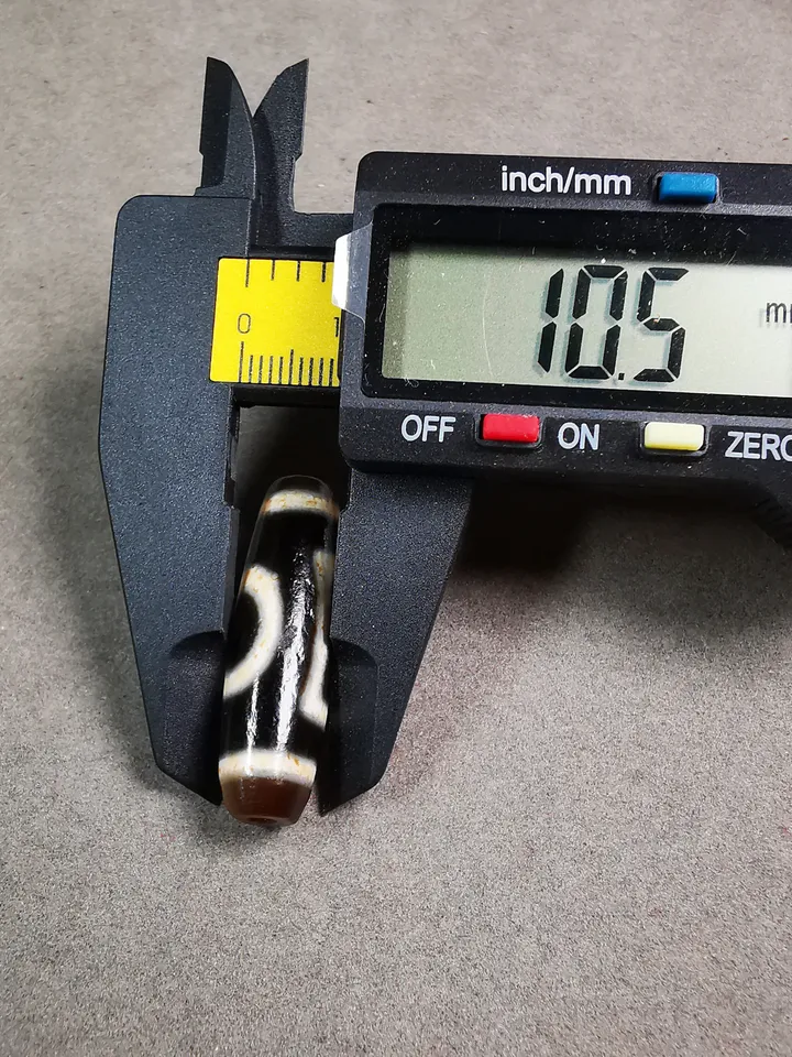 Gandhanra Tibetan Heaven & Earth Dzi Bead,Tibetan Chung,Protective Amulet,Small Size 35*10 mm