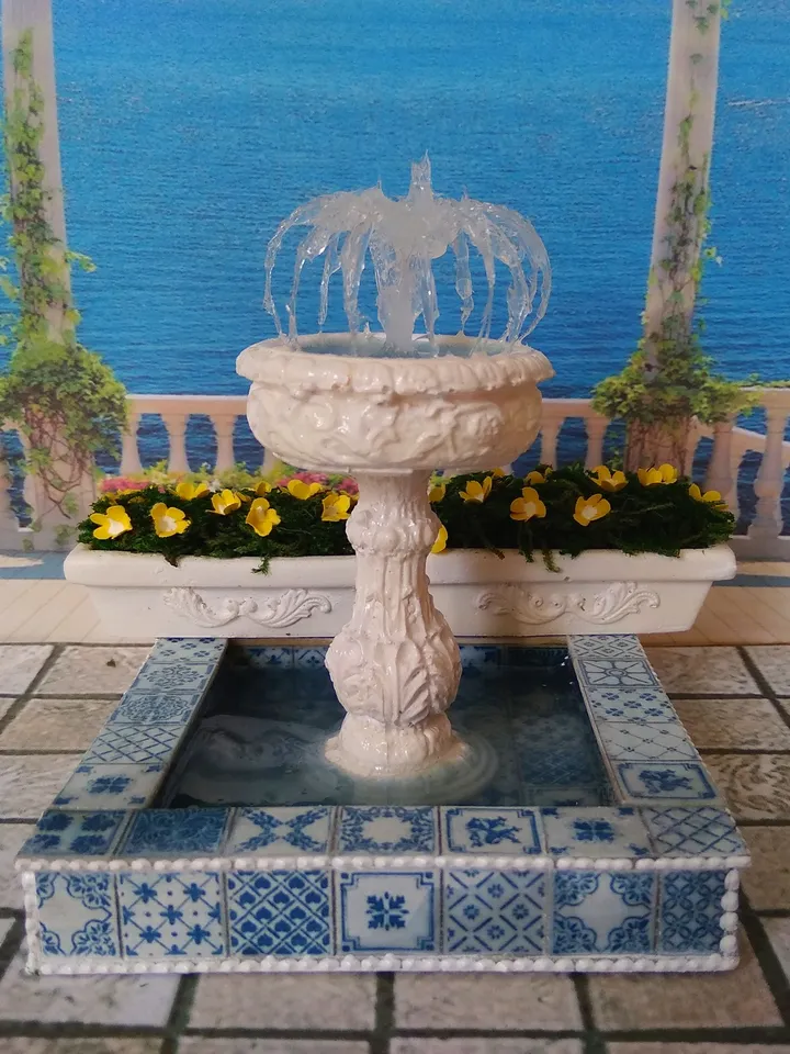 Miniature fountain. Fountain for the collection of dolls.1:12 scale.