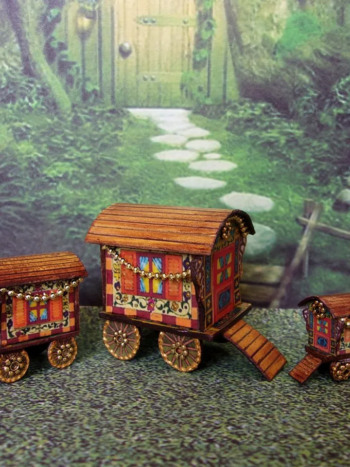 Gypsy wagon. Toy for a doll .1:12 scale.