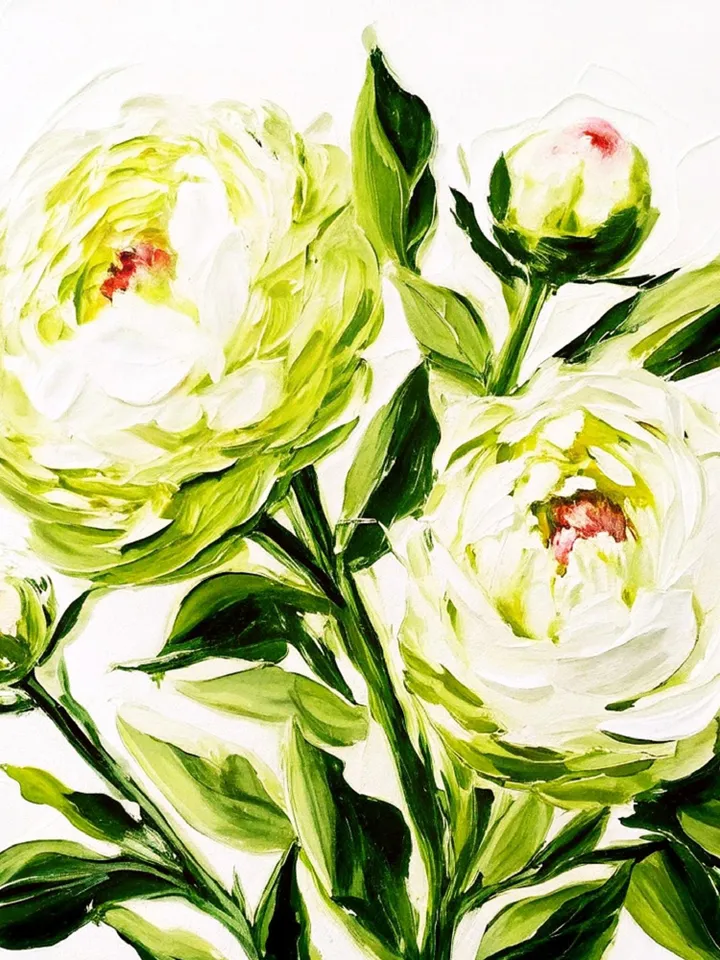 Peony Painting Flower Original Art Blue Peonies Impasto Oil Painting Small Wall Art Gift by ArtProkopaloSv