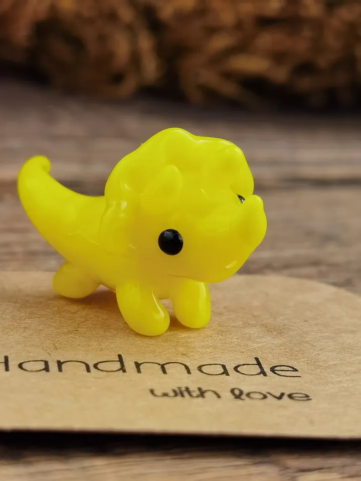 DINOSAUR ORNAMENTS Dinosaur figurine Glass dinosaur decor Miniature Dinosaur gift Dino figurine Glass figurines Tiny glass animals Terrarium