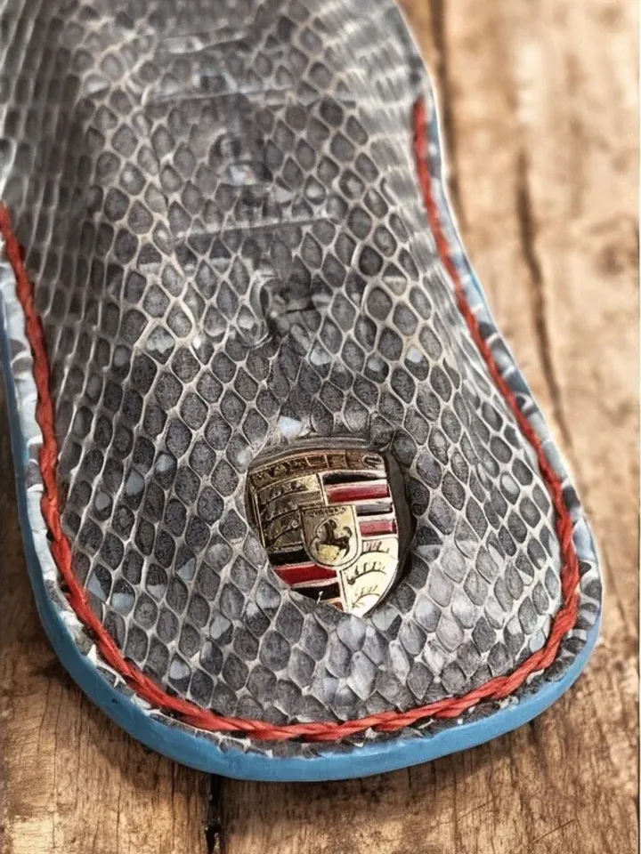 Porsche handmade keyfob, snake skin, Italian leather