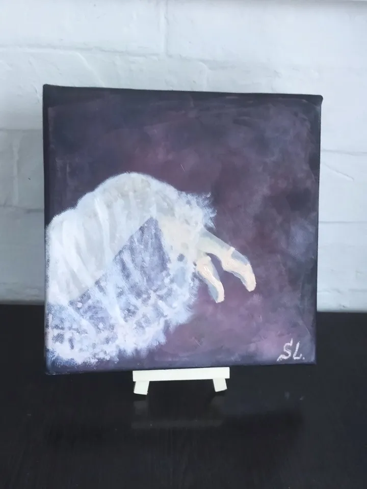 Oil Painting Ballerina in Pointe Shoes on Theater Stage Ballerina Girl Original Art Wall Art Handmade 8x8 inches