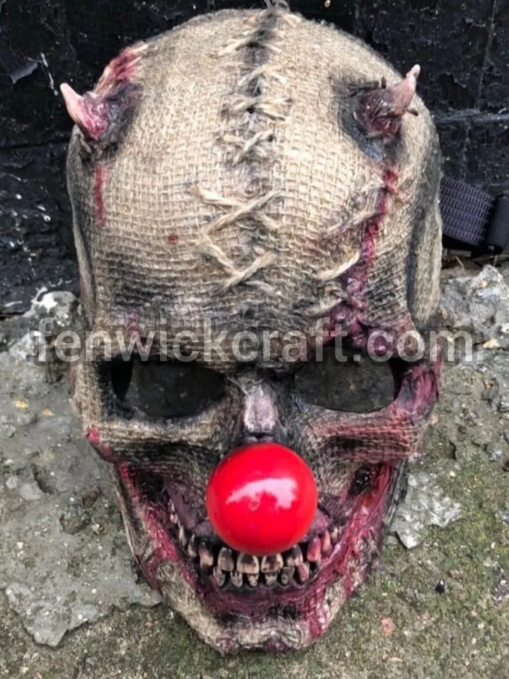 Skull Mask with Clown Nose / Halloween Cosplay