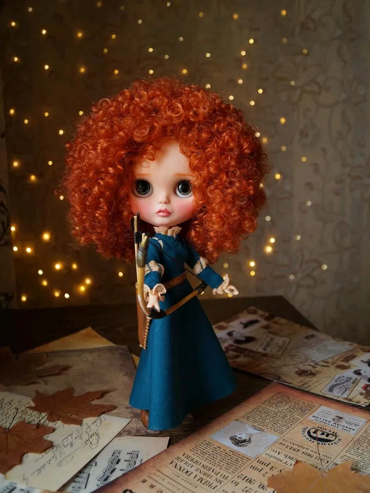 Blythe Doll Custom Merida Brave OOAK TBL Long Hair Princess Doll Gift for Girl Collectible Doll