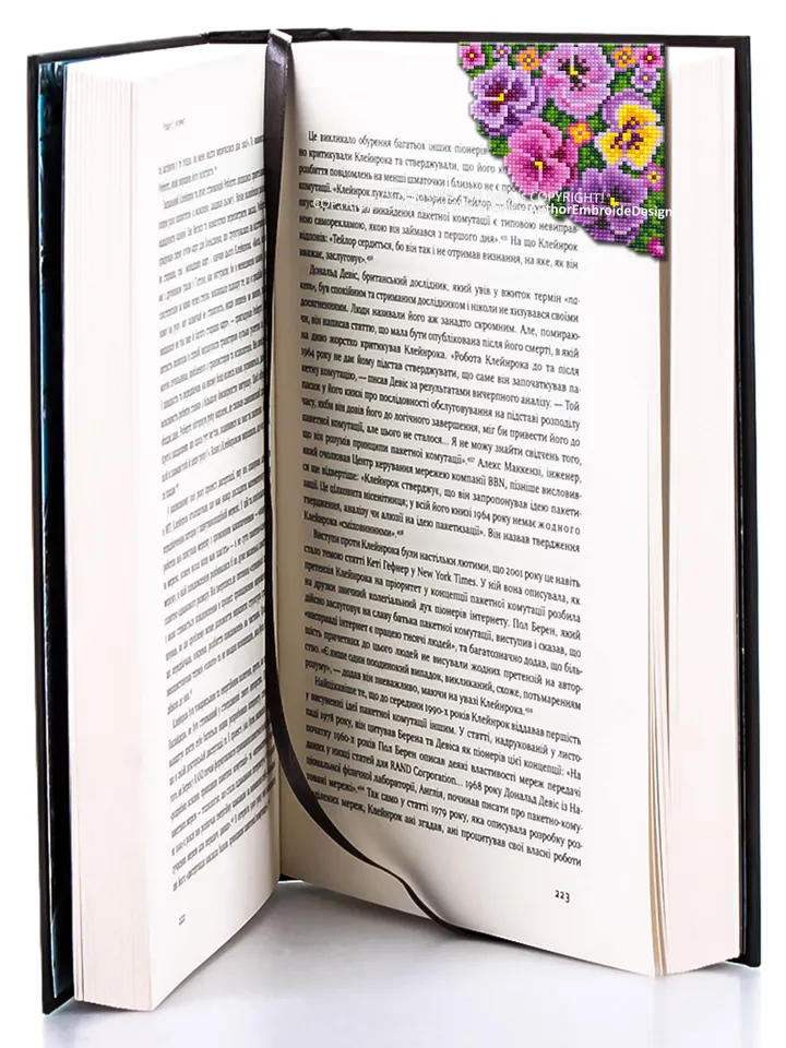 Flower Corner bookmark cross stitch pattern PDF download Floral cross stitch chart, Flower bookmark for women, Violet Pansy pattern #B364
