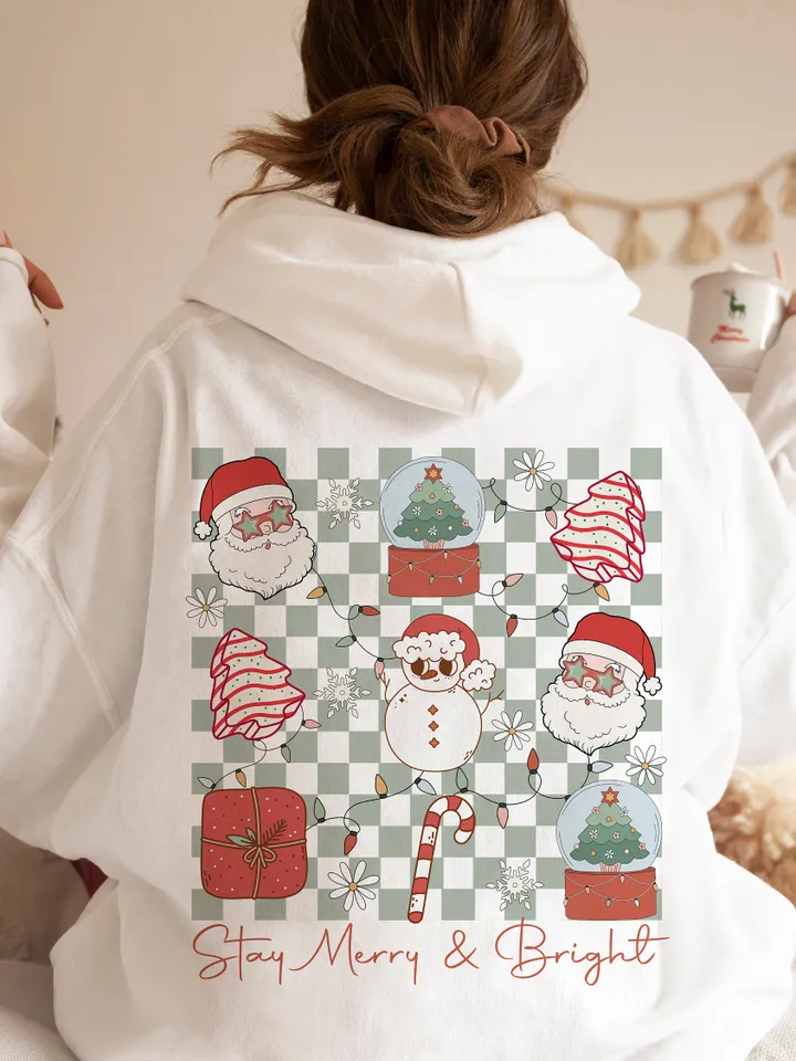 Retro Christmas png, Stay Merry and Bright, Checkred Santa Claus png, Christmas sublimation, merry Christmas png, Christmas vibes png