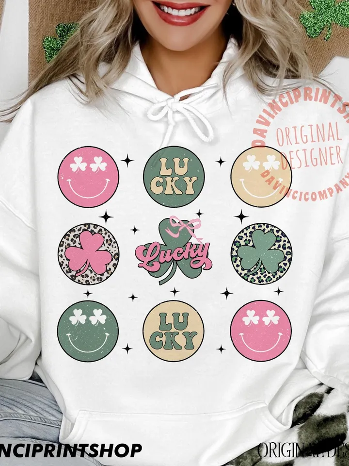 St Patty’s Day Green Smile Png, Retro St.Patrick's png, St.Patrick's Day png, Retro Groovy St.Patrick's png, Lucky png, Shamrock, Png design