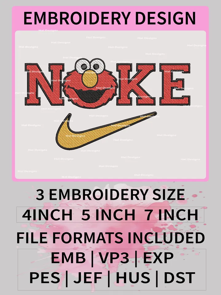Nike Red Monster Embroidery Designs, Elmo Machine Embroidery Design, Sesame Street Embroidery Design, Embroidery Machin