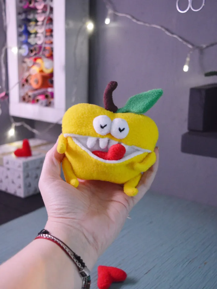 PDF Plush Toy Pattern – Fleece Apple Softie with Secret Pocket