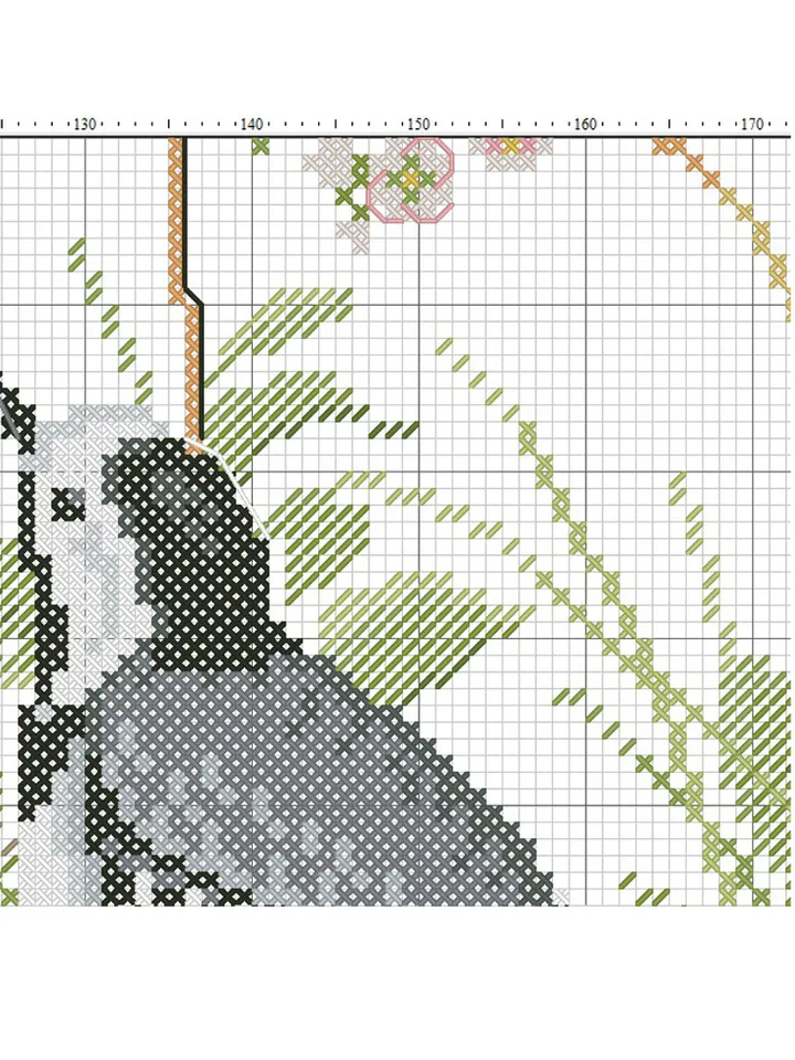 Set of 2 patterns: Two wagtails cross stitch pattern, a bird in a nest cross stitch pattern for pillow pdf
