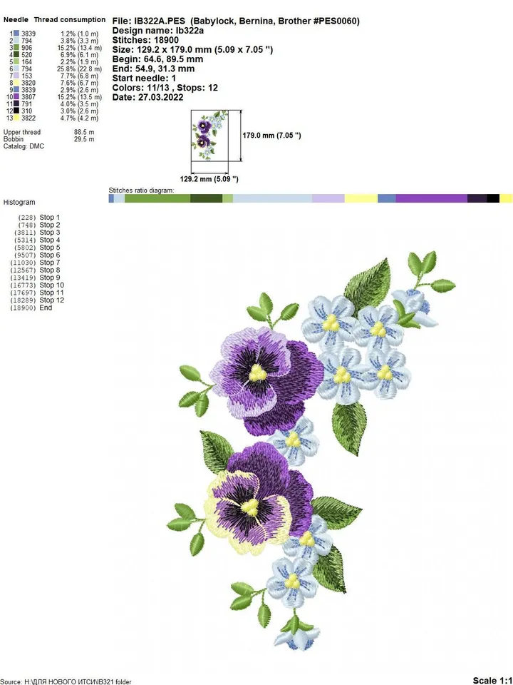 Pansies and Forget-me-nots 3D flowers set machine embroidery designs digital embroidery pattern home and clothing décor embroidery motif 3D