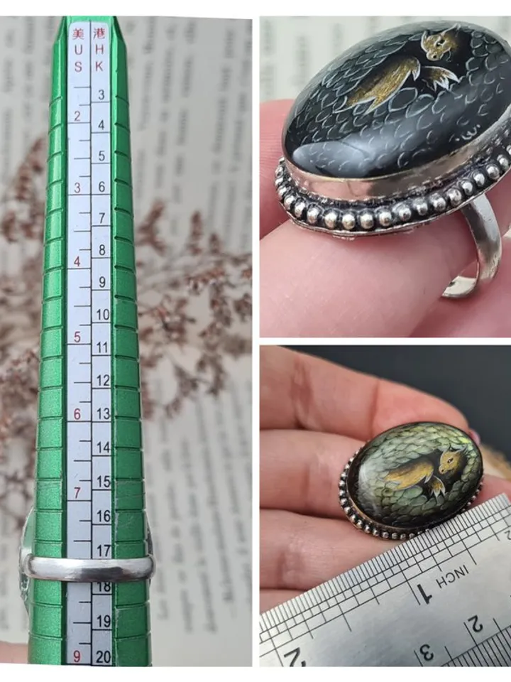Dragon ring Labrodarite ring