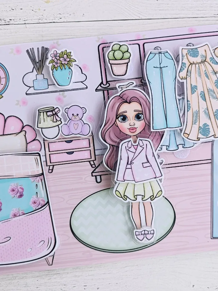 Blythe paper doll clothes cut out, Printable paper doll digital PDF instant download, printable doll house, Busy book activity, Paper DIY