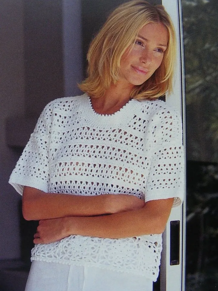 Womens Sweater Crochet Pattern PDF Ladies Short and Long Sleeved Jumper, Digital Download
