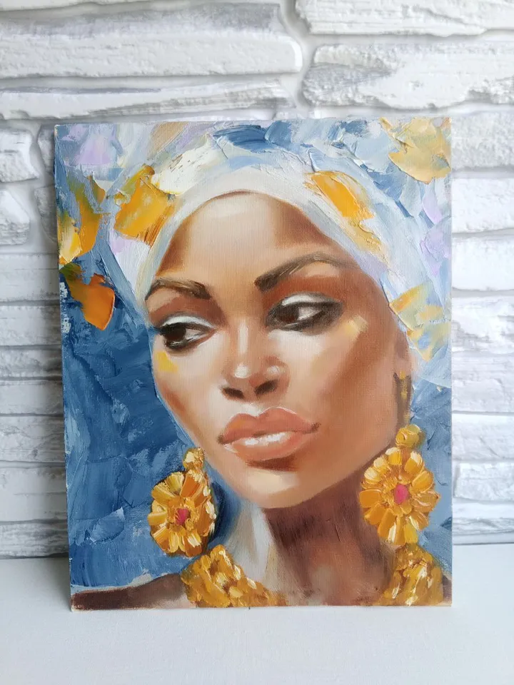 Beautiful Girl Painting Original Art Impasto Oil Painting Canvas Painting