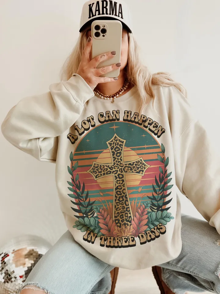 Christian Easter Graphics, A lot Can Happen in 3 Days DUO PNG, Jesus Designs, Sublimation T-Shirt Art, Easter Clipart