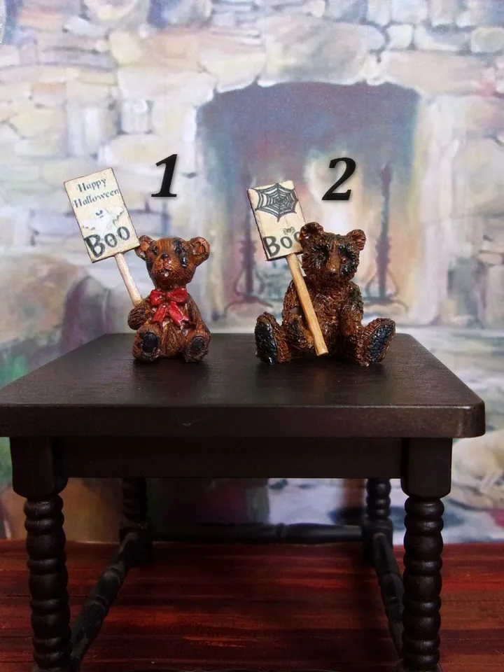 Teddy bear for Halloween. 1:12. Miniature dollhouse. Halloween gift. Handmade. Funny teddy bears for Halloween