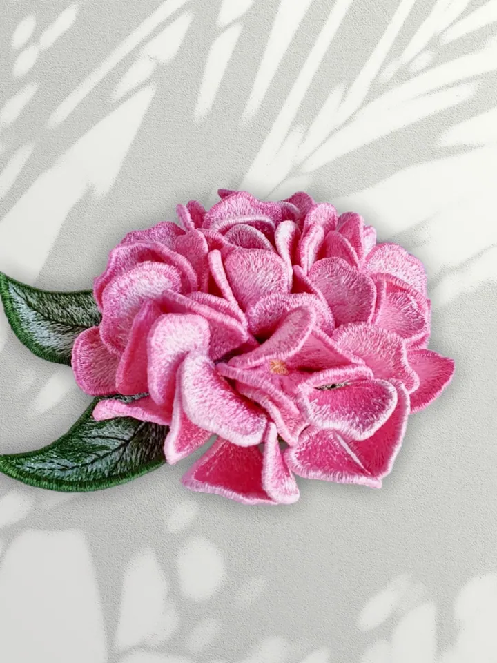 Hydrangea flower FSL machine embroidery design Digital embroidery pattern Free standing lace flower file 3D embroidery Hydrangea 3D