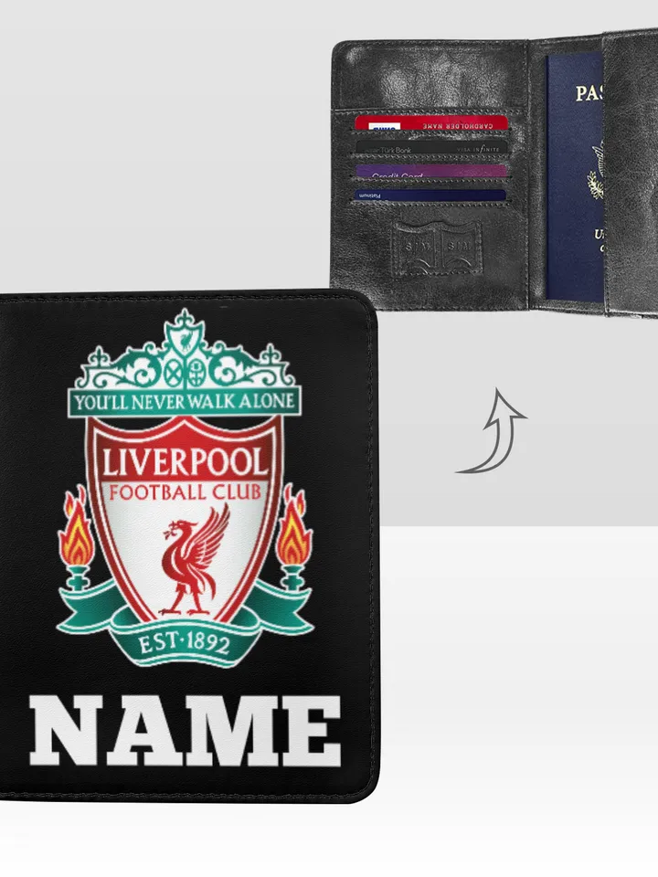 Liverpool Passport Cover Custom NAME, Passport Holder High-Grade Microfiber Leather