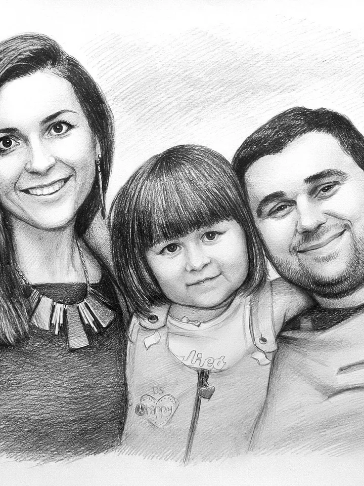 Custom couple pencil portrait | Hand-drawn couple | Custom hand painted portrait | Unique gift idea for mom, father, husband, wife, children
