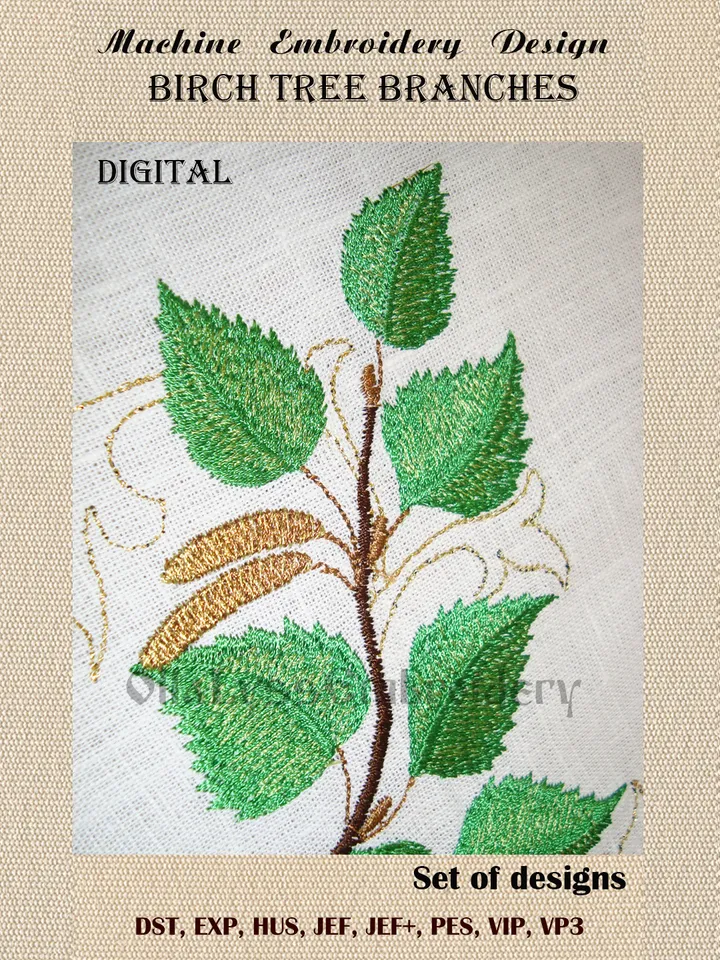 Birch Tree Branches set of embroidery designs