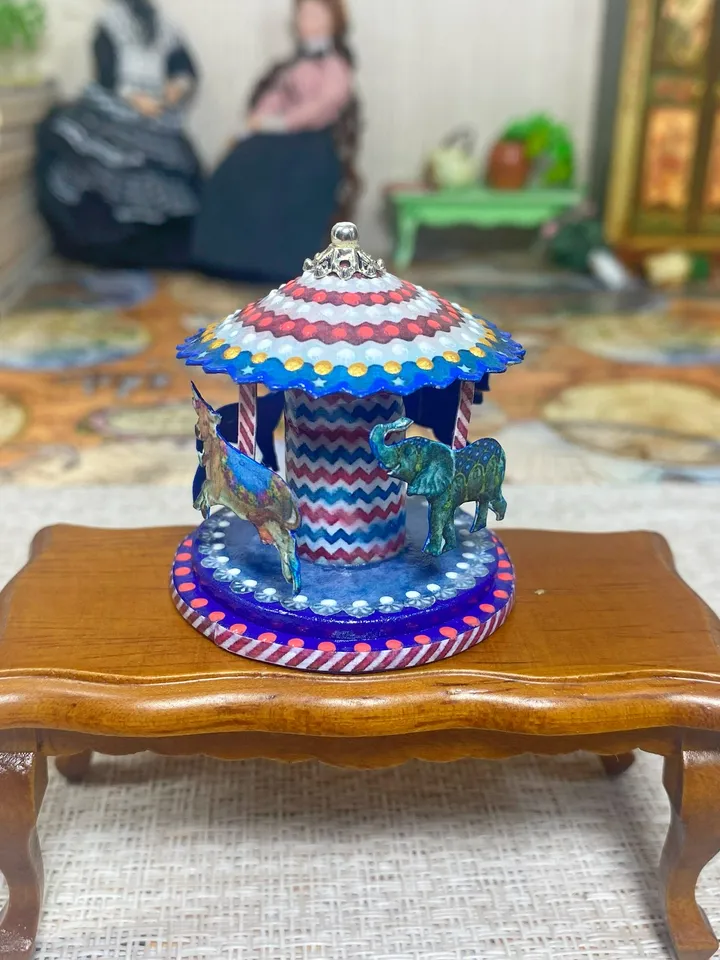 Puppet carousel. Miniature. Dollhouse miniature.1:12.