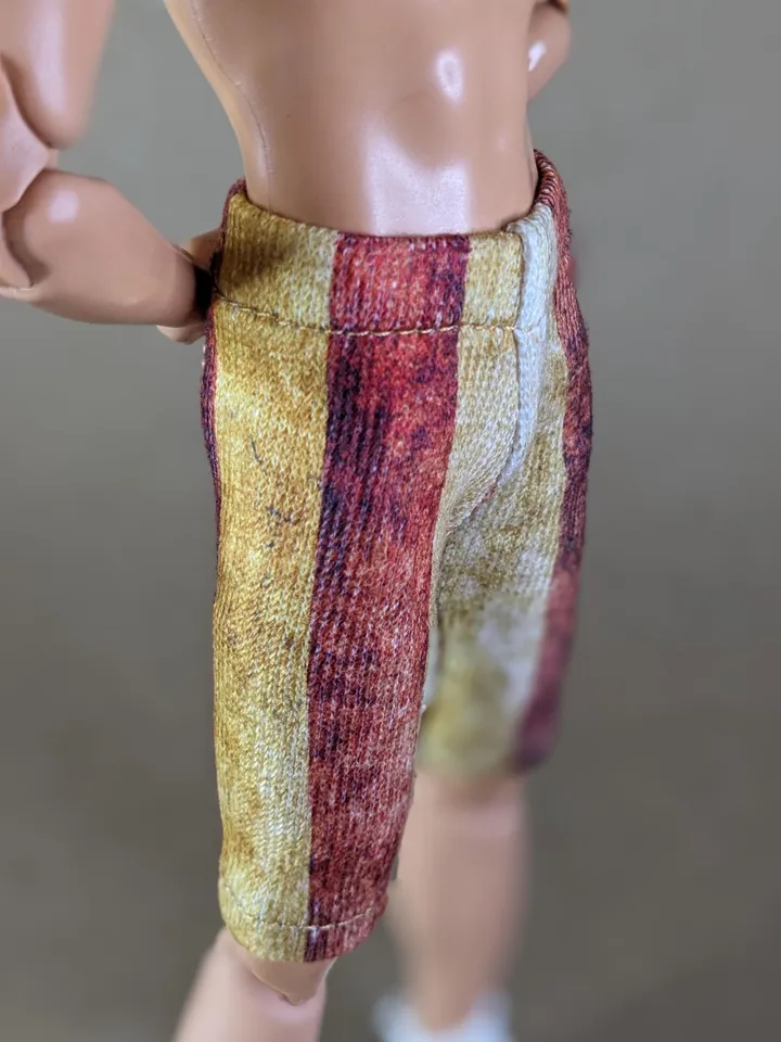 Graphic printed elastic shorts for for 12-inch fashion male dolls