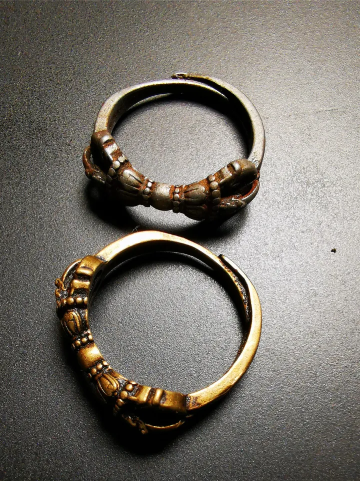 Gandhanra Handmade Tibetan Vajra Ring,Buddhist Protection Jewelry