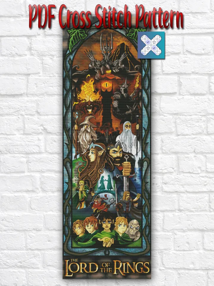 Lord Of The Rings Cross Stitch Pattern / Hobbit Cross Stitch Pattern / Lord Of The Rings Stained Glass / Printable PDF