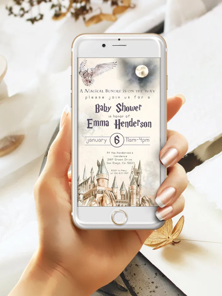 Wizard Baby Shower Invitation; Magic School Baby Schower kit template; A Magical Bundle on the Way; Magic School Invite Pack editable canva